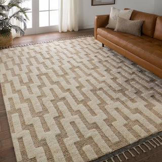 Jaipur Living Keoka Emre KEO08 Cream/Tan Area Rug Lifestyle Image Feature