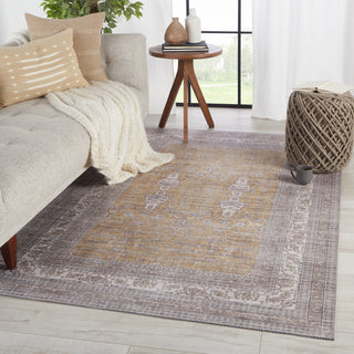 Jaipur Living Kalesi Calla KLS01 Gray/Gold Area Rug Lifestyle Image Feature