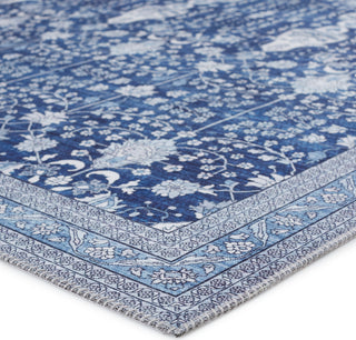 Jaipur Living Kalesi Calla KLS03 Blue/White Area Rug Corner Image