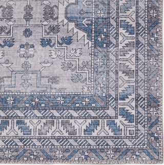 Jaipur Living Kalesi Novah KLS05 Blue/Gray Area Rug Corner Close Up Image