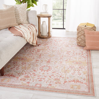 Jaipur Living Kalesi Rue KLS07 Orange/Cream Area Rug Lifestyle Image Feature