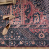 Jaipur Living Keyara By Issa KNC02 Dark Blue/Pink Area Rug Nikki Chu Lifestyle Image