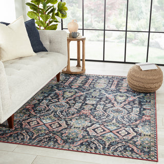 Jaipur Living Keyara By Teleza KNC06 Dark Blue/Clay Area Rug Nikki Chu Lifestyle Image Feature