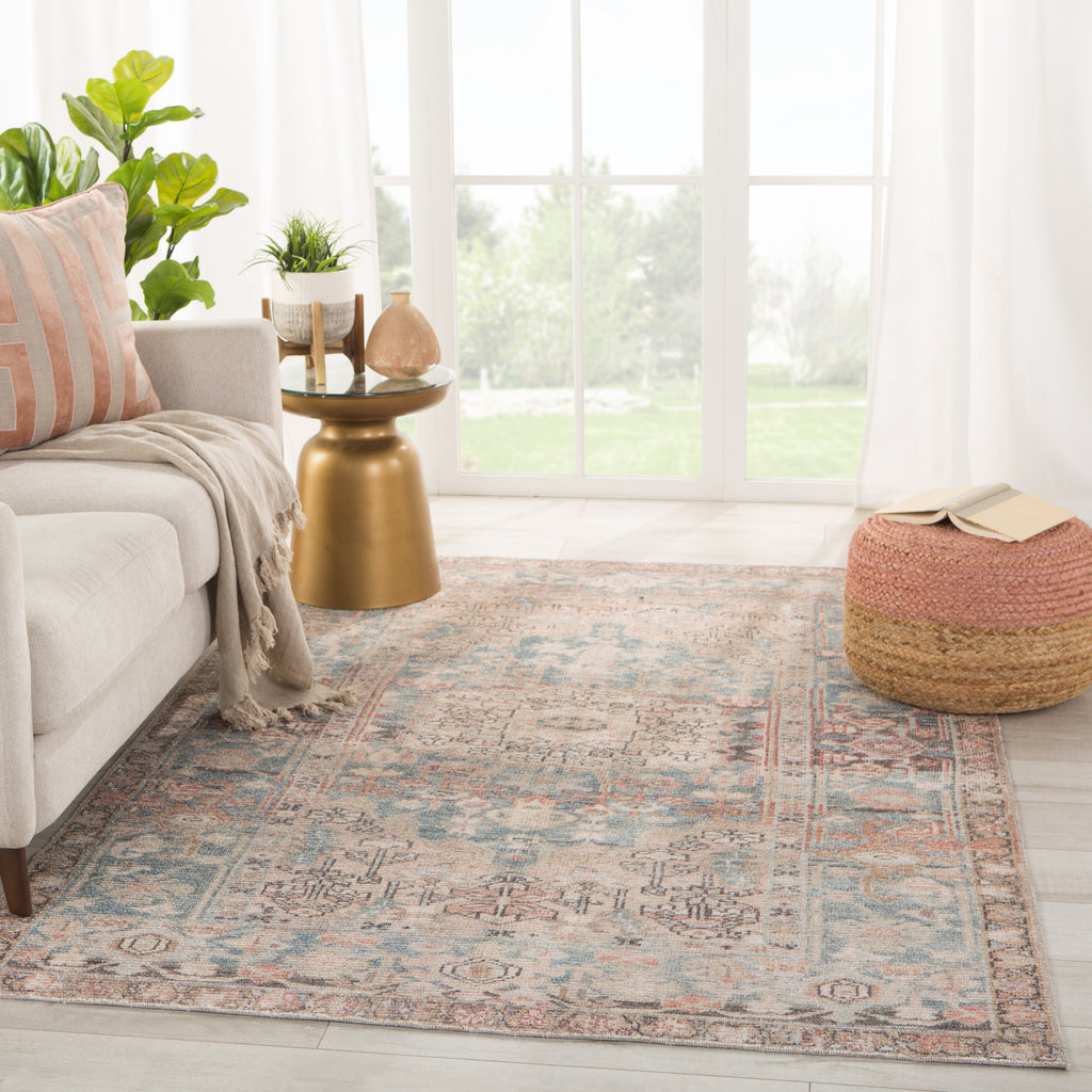 Jaipur Living Kindred Geonna KND05 Blue/Beige Area Rug Lifestyle Image Feature