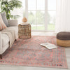 Jaipur Living Kindred Pippa KND07 Pink/Light Blue Area Rug Lifestyle Image Feature