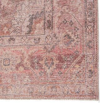 Jaipur Living Kindred Ozan KND13 Pink/Burgundy Area Rug Corner Close Up Image