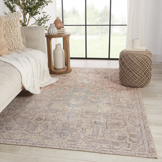 Jaipur Living Kindred Parisa KND14 Light Blue/Light Tan Area Rug Lifestyle Image Feature