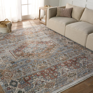 Jaipur Living Lark Madrid LAR02 Red/Blue Area Rug Lifestyle Image Feature