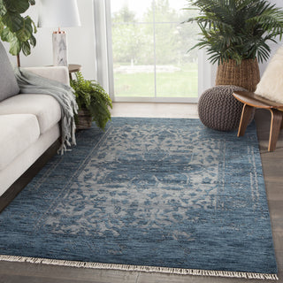 Jaipur Living Liberty Abington LIB06 Blue/Gray Area Rug Lifestyle Image Feature