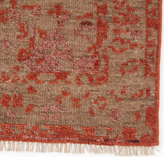 Jaipur Living Liberty Azar LIB12 Rust/Taupe Area Rug Corner Close Up Image