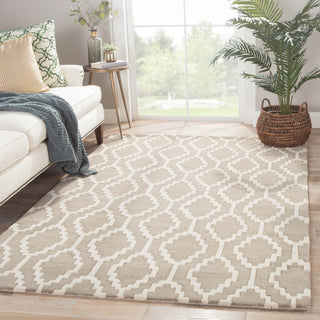 Jaipur Living Lounge Starks LOE36 Taupe/White Area Rug Lifestyle Image Feature