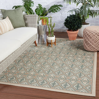 Jaipur Living Mahaba Hazina MAH03 Sea Green/Beige Area Rug by Vibe