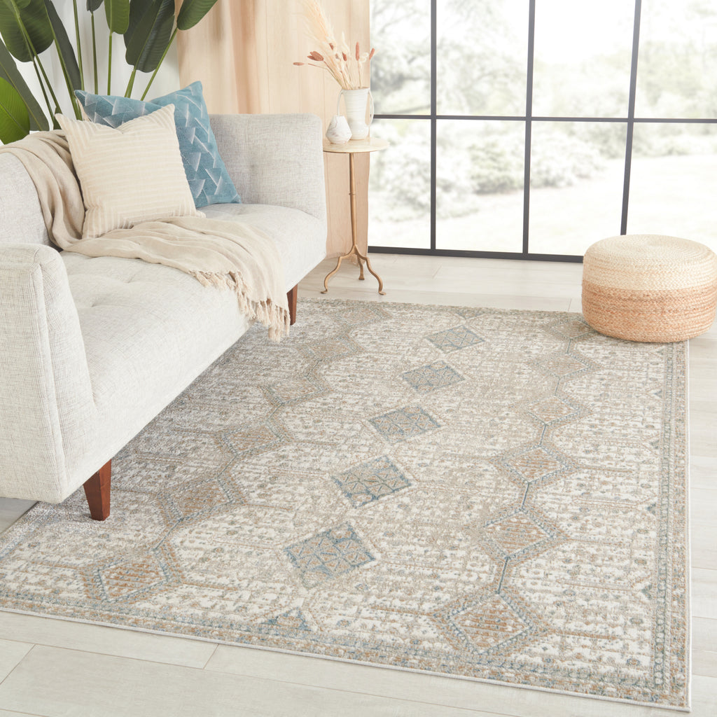 Jaipur Living Melo Roane MEL05 Gold/Light Blue Area Rug by Vibe Lifestyle Image Feature