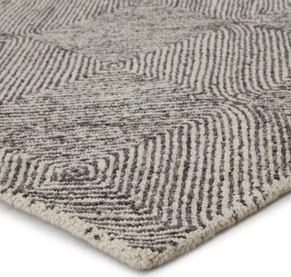 Jaipur Living Traditions Made Modern Exhibition MMT19 White/Dark Gray Area Rug by Museum Ifa - Corner