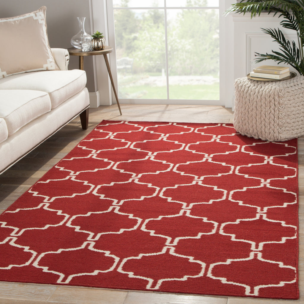 Jaipur Living Maroc Delphine MR130 Red/White Area Rug Lifestyle Image Feature