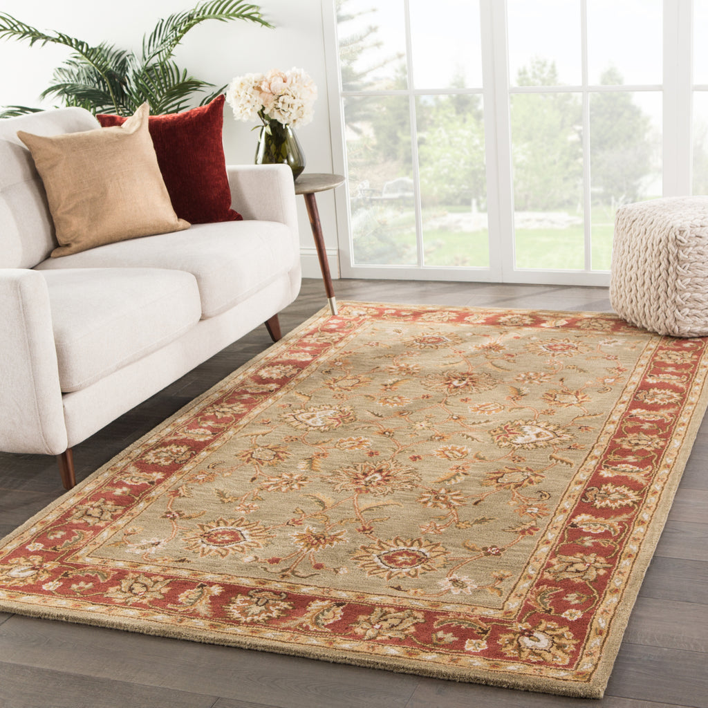 Jaipur Living Mythos Anthea MY05 Tan/Red Area Rug Lifestyle Image Feature