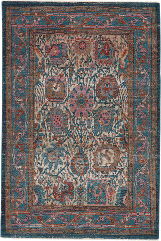 Jaipur Living Myriad Romilly MYD12 Teal/Rust Area Rug - Top Down