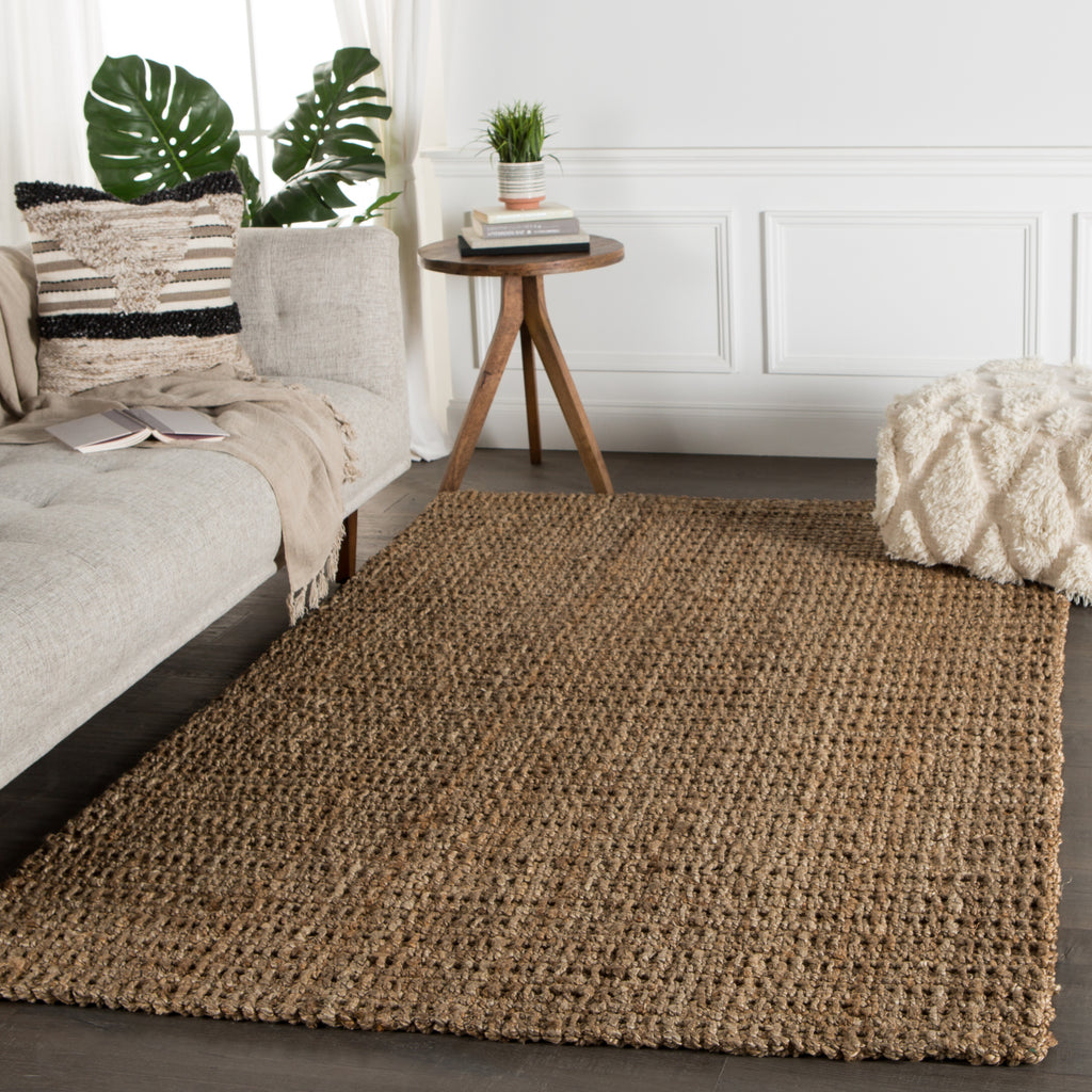 Jaipur Living Naturals Lucia Achelle NAL03 Taupe Area Rug Lifestyle Image Feature