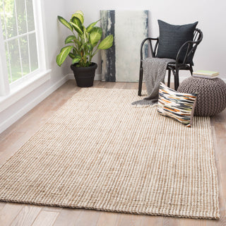 Jaipur Living Naturals Lucia Mayen NAL07 White/Tan Area Rug Lifestyle Image Feature