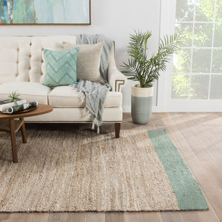 Jaipur Living Naturals Tobago Mallow NAT11 Tan/Blue Area Rug Lifestyle Image Feature