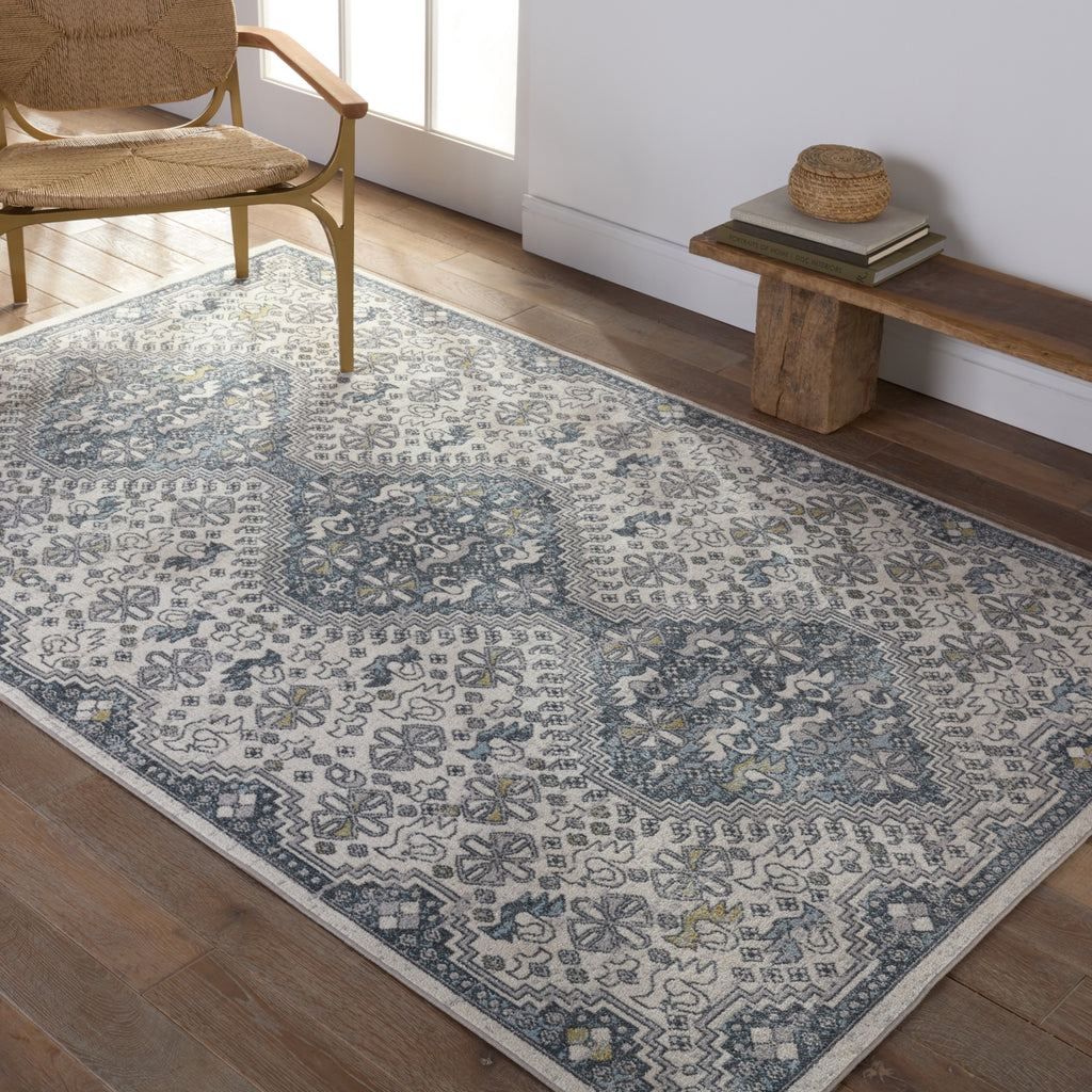Jaipur Living Nadine Yucca NDN06 Cream/Blue Area Rug by Vibe Lifestyle Image Feature