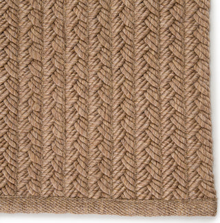 Jaipur Living Nirvana Premium Iver NIP03 Tan Area Rug Corner Close Up Image