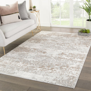 Jaipur Living Nashua Pinneo NSH08 Light Gray/Tan Area Rug Lifestyle Image Feature