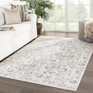 Jaipur Living Nashua Vins NSH09 White/Gray Area Rug Lifestyle Image Feature