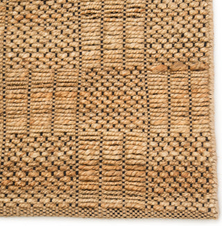 Jaipur Living Naturals Bermuda Lindo NTB05 Tan/Black Area Rug Corner Close Up Image