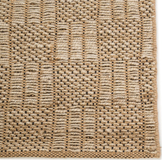 Jaipur Living Naturals Bermuda Lindo NTB06 Beige/Black Area Rug Corner Close Up Image