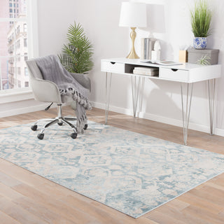 Jaipur Living Nysea Nima NYS08 Gray/Blue Area Rug Lifestyle Image Feature