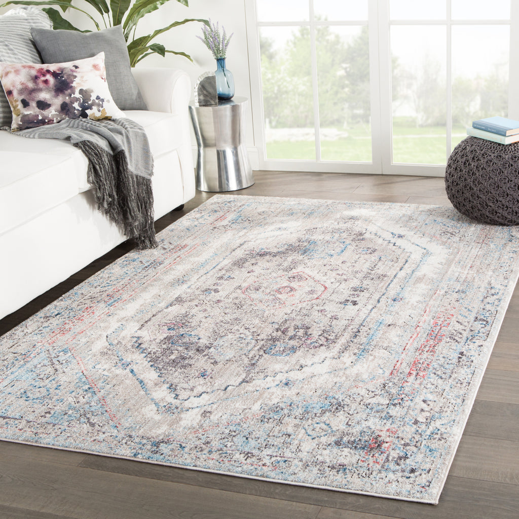 Jaipur Living Ostara Mally OST05 Gray/Pink Area Rug Lifestyle Image Feature
