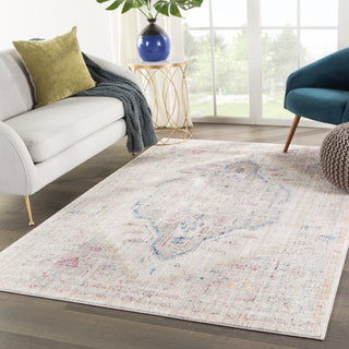 Jaipur Living Ostara Janine OST06 Gray/Yellow Area Rug Lifestyle Image Feature