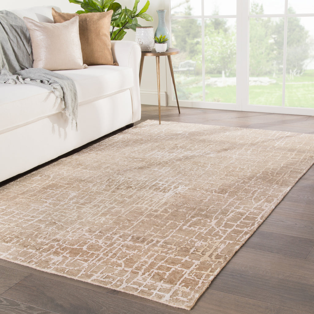 Jaipur Living Scribe Scribere PLK01 Light Brown/Ivory Area Rug by Pollack Lifestyle Image Feature