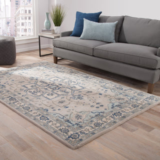 Jaipur Living Poeme Durango PM149 Light Gray/Indigo Area Rug Lifestyle Image Feature