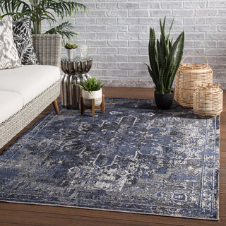 Jaipur Living Polaris Isolde POL09 Blue/Black Area Rug Lifestyle Image Feature