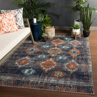 Jaipur Living Polaris Dez POL18 Blue/Orange Area Rug Lifestyle Image Feature