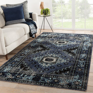 Jaipur Living Polaris Westlyn POL24 Black/Blue Area Rug Lifestyle Image Feature