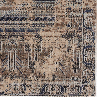 Jaipur Living Polaris Cicero POL41 Taupe/Blue Area Rug Corner Close Up Image