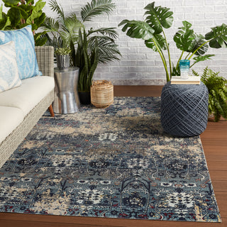 Jaipur Living Polaris Genesee POL47 Blue/Beige Area Rug Lifestyle Image Feature