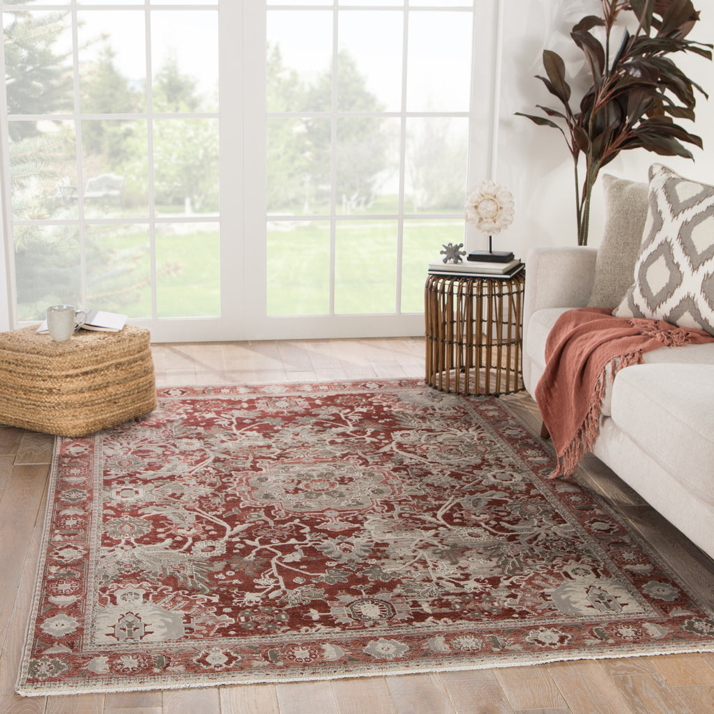 Jaipur Living Portia Cavender POT02 Red/Gray Area Rug Lifestyle Image Feature