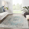 Jaipur Living Peridot Sontag PRD02 Turquoise/Gray Area Rug Lifestyle Image Feature