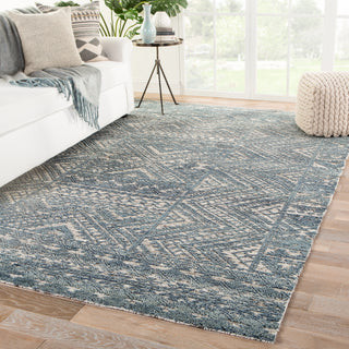 Jaipur Living Reign Prentice REI08 Blue/Ivory Area Rug Lifestyle Image Feature