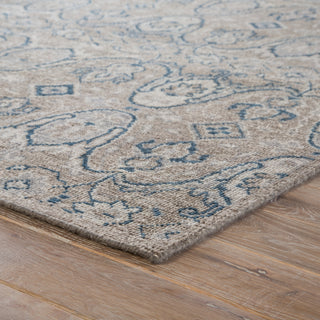 Jaipur Living Revolution Williamsburg REL06 Gray/Navy Area Rug Corner Image