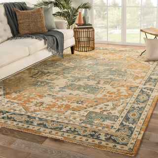 Jaipur Living Rhapsody Cadenza RHA02 Orange/Blue Area Rug Lifestyle Image Feature