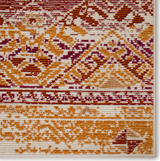 Jaipur Living Rhythmik Sax RHN05 Pink/Orange Area Rug by Nikki Chu Corner Close Up Image