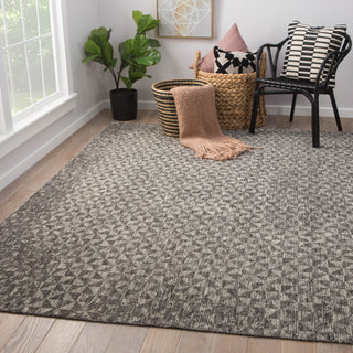 Jaipur Living Rize Zaid RIZ03 Dark Gray/Ivory Area Rug Lifestyle Image Feature