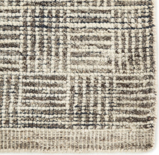 Jaipur Living Rize Mugler RIZ05 Ivory/Black Area Rug Corner Close Up Image