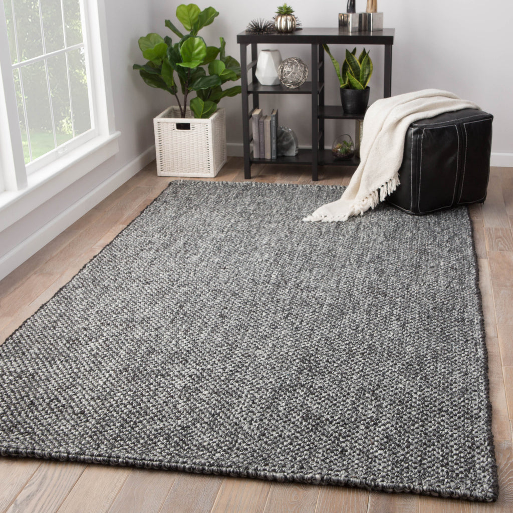 Jaipur Living Roland Topper ROL02 Black Area Rug Lifestyle Image Feature