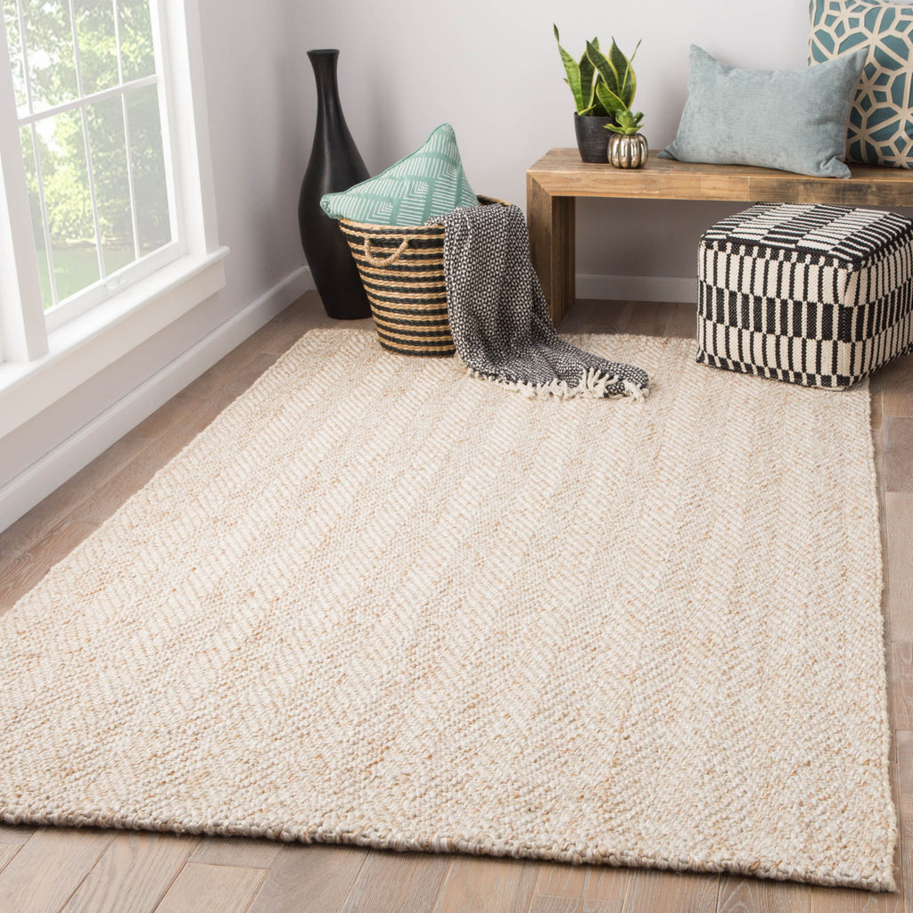 Jaipur Living Roland Haxel ROL03 White Area Rug Lifestyle Image Feature
